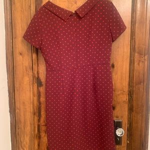 Burgundy with dots MaxMara Weekend dress stunner that turns heads.